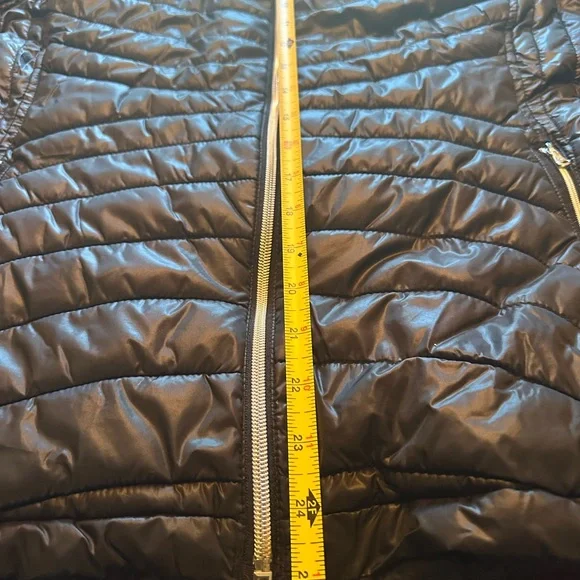 Tek Gear Warm Tek Black Jacket Quilted Puffer Coat Women’s Large Hood Sz L - Picture 9 of 9